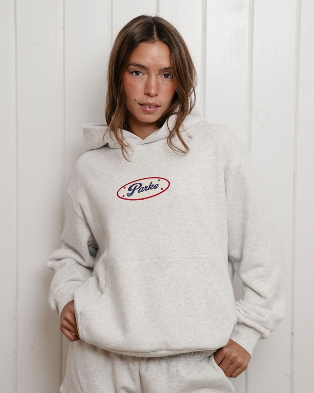 Parke Heather Grey Star Oversized Hoodie